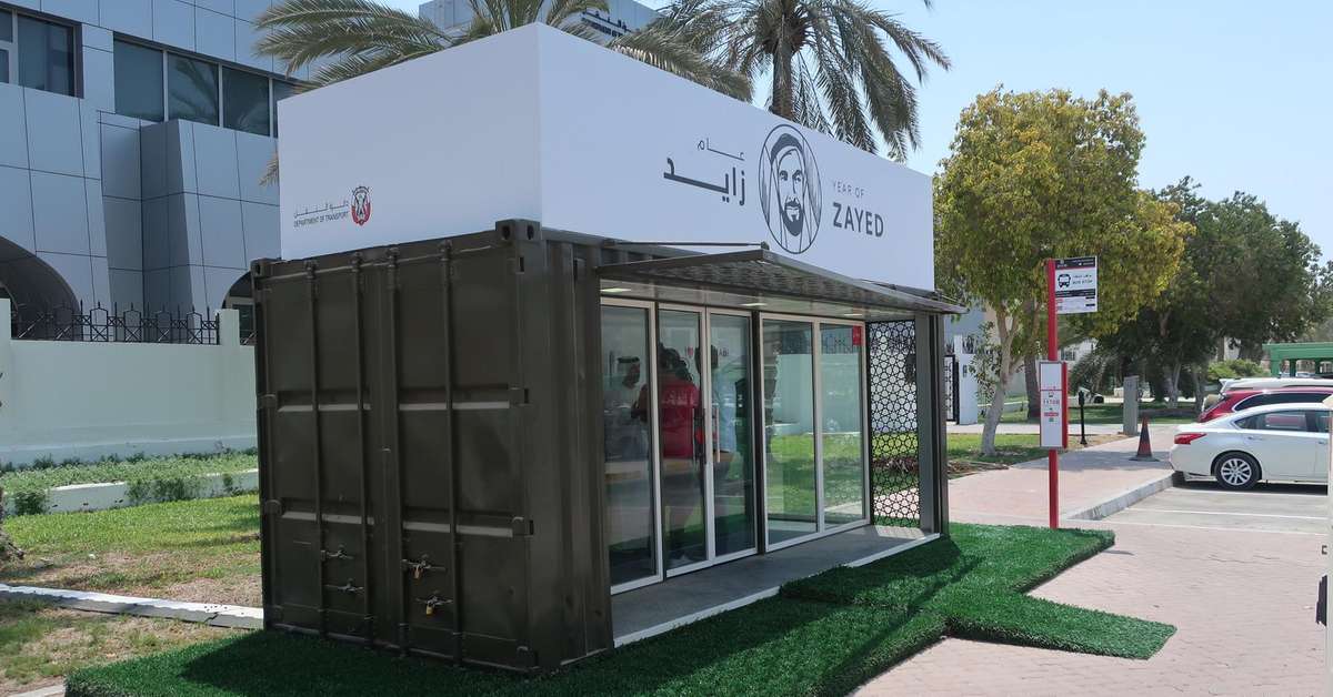 Abu Dhabi transforms former shipping containers into bus stops