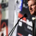 Dale Earnhardt Jr. in the Booth for Cup Race at Talladega